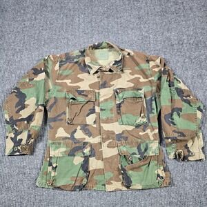 US Army BDU Jacket Mens‎ Small Short Woodland Camo Ripstop Field Coat USGI